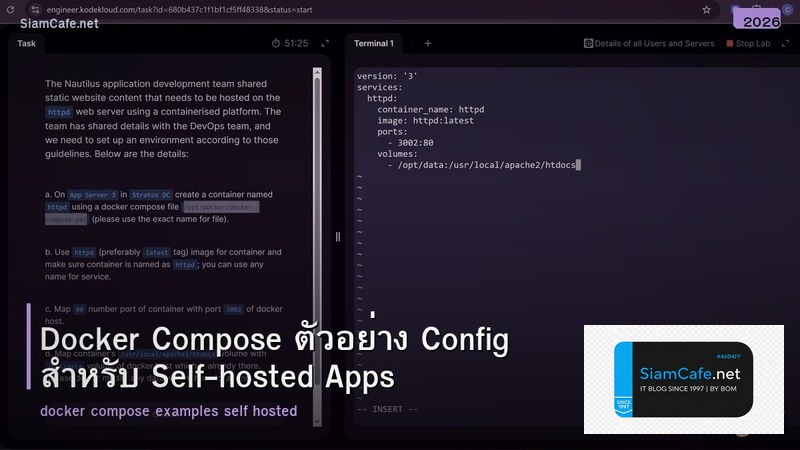 Docker Compose ตัวอย่าง Config สำหรับ Self-hosted Apps
