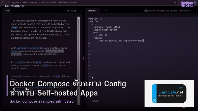 Docker Compose ตัวอย่าง Config สำหรับ Self-hosted Apps