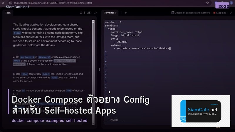 Docker Compose ตัวอย่าง Config สำหรับ Self-hosted Apps