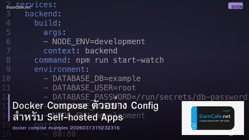 Docker Compose ตัวอย่าง Config สำหรับ Self-hosted Apps