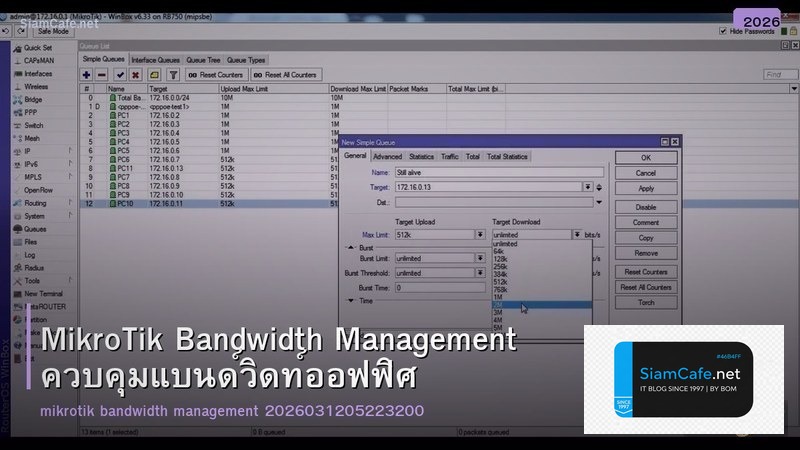 MikroTik Bandwidth Management ควบคุมแบนด์วิดท์ออฟฟิศ