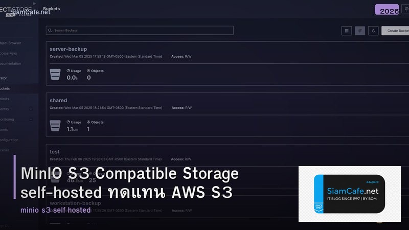 MinIO S3 Compatible Storage self-hosted ทดแทน AWS S3