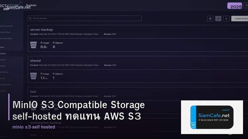 MinIO S3 Compatible Storage self-hosted ทดแทน AWS S3