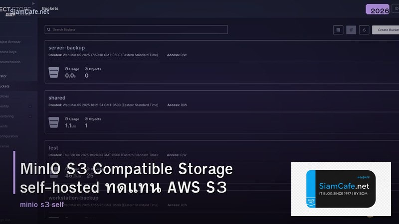 MinIO S3 Compatible Storage self-hosted ทดแทน AWS S3