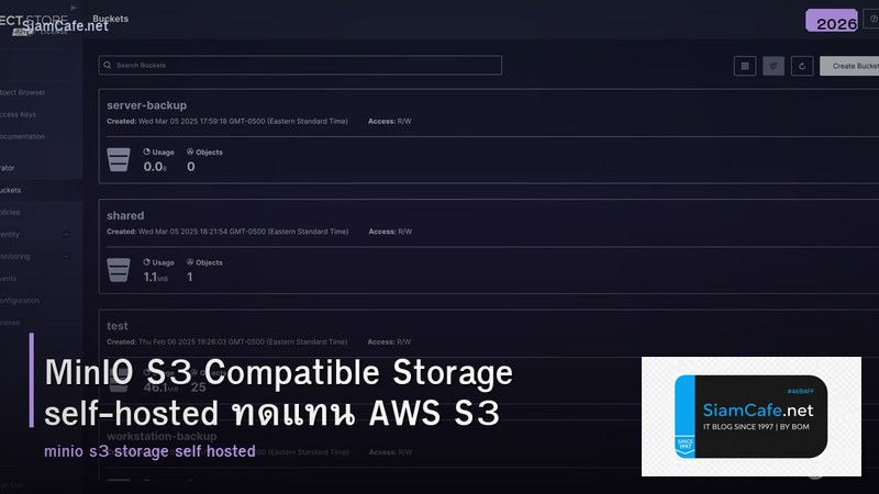 MinIO S3 Compatible Storage self-hosted ทดแทน AWS S3
