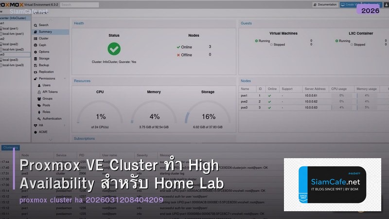 Proxmox VE Cluster ทำ High Availability สำหรับ Home Lab